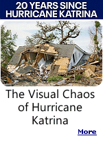 When Hurricane Katrina made landfall 20 years ago, Richard Misrach was with his wife, Myriam, in a Volkswagen camper in the desert near California's Salton Sea. While photographing expansive vistas of dunes and sky and cracked lake bed for his Desert Cantos series, he was haunted by reports of the brutality unfolding some 1,500 miles away. The desert, he decided, could wait. The couple packed up a large-format eight-by-10-inch view camera and film sheets and aimed the camper east on Interstate 10.